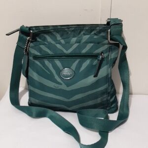 COACH GETAWAY Mineral  Teal Zebra Pattern Crossbody Bag